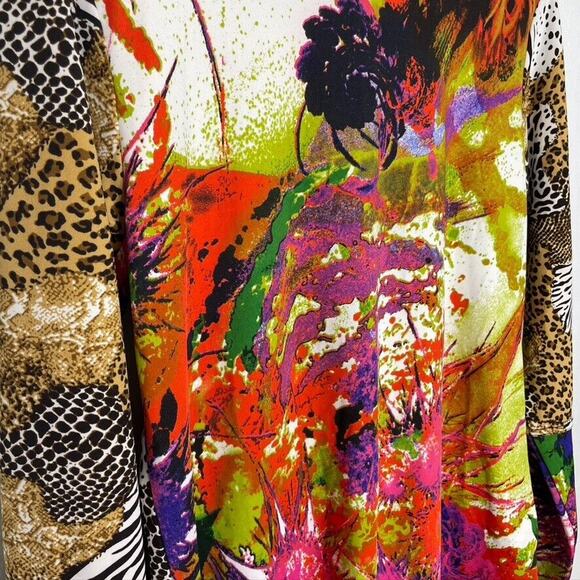 Max & Rina Artsy Animal Print Vintage Casual Long Sleeve Size L Women's - Picture 7 of 8